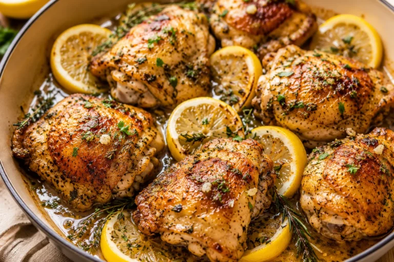 Simple Lemon Herb Roasted Chicken Thighs